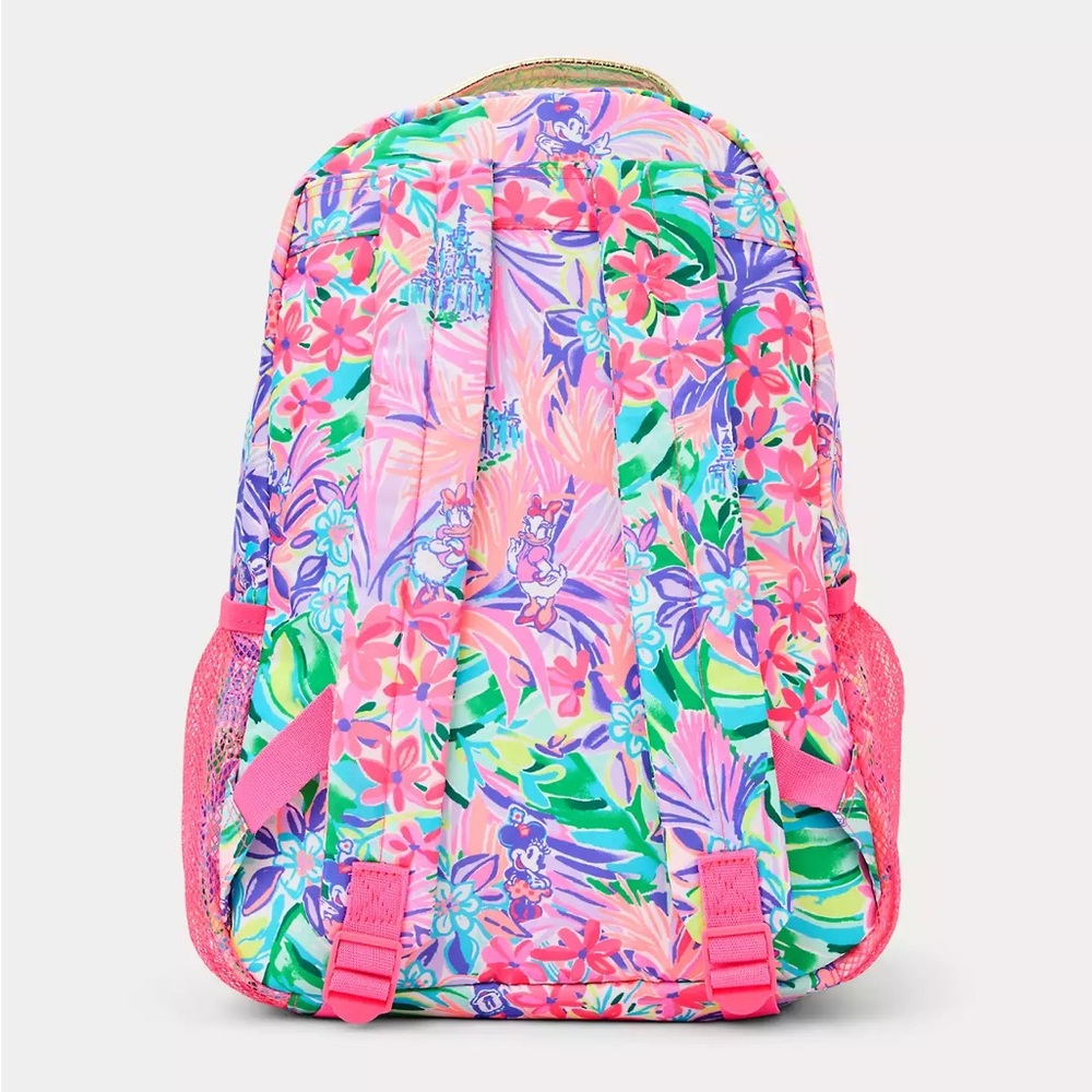Lilly Pulitzer Bahia Canvas Backpack - Multi Disney Dreamin - Zip Closure 15.5” - Picture 2 of 4
